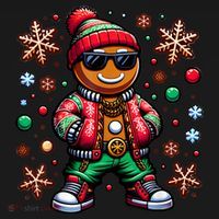 Hip Hop Gingerbread Man Xmas Funny Christmas Backpack thumb 2