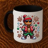 Hip Hop Gingerbread Man Xmas Funny Christmas Coffee Mug thumb 2