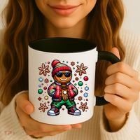 Hip Hop Gingerbread Man Xmas Funny Christmas Coffee Mug thumb 3