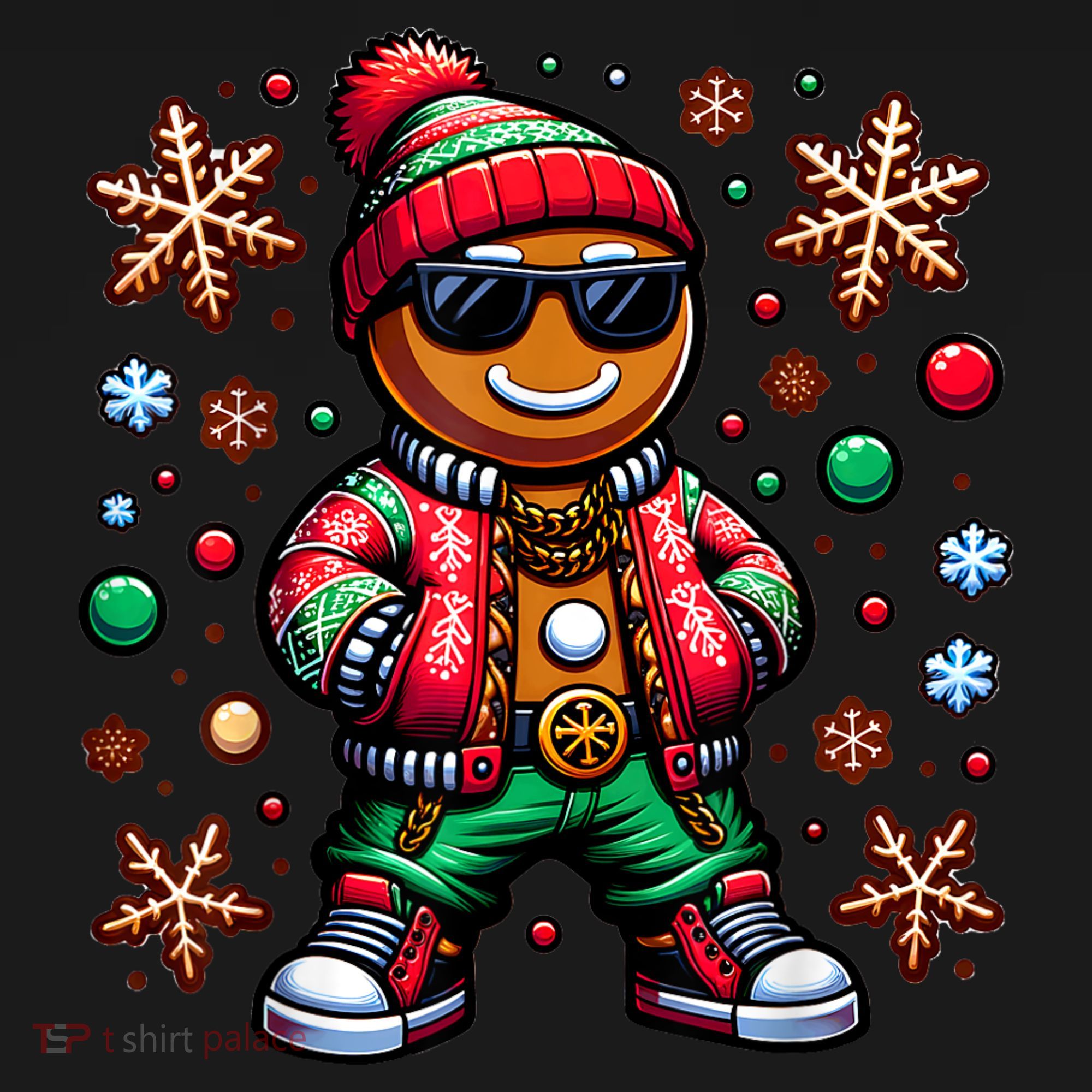 Hip Hop Gingerbread Man Xmas Funny Christmas Women's Hoodie