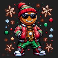 Hip Hop Gingerbread Man Xmas Funny Christmas Hat thumb 2