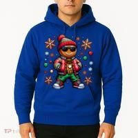 Hip Hop Gingerbread Man Xmas Funny Christmas Hoodie thumb 2