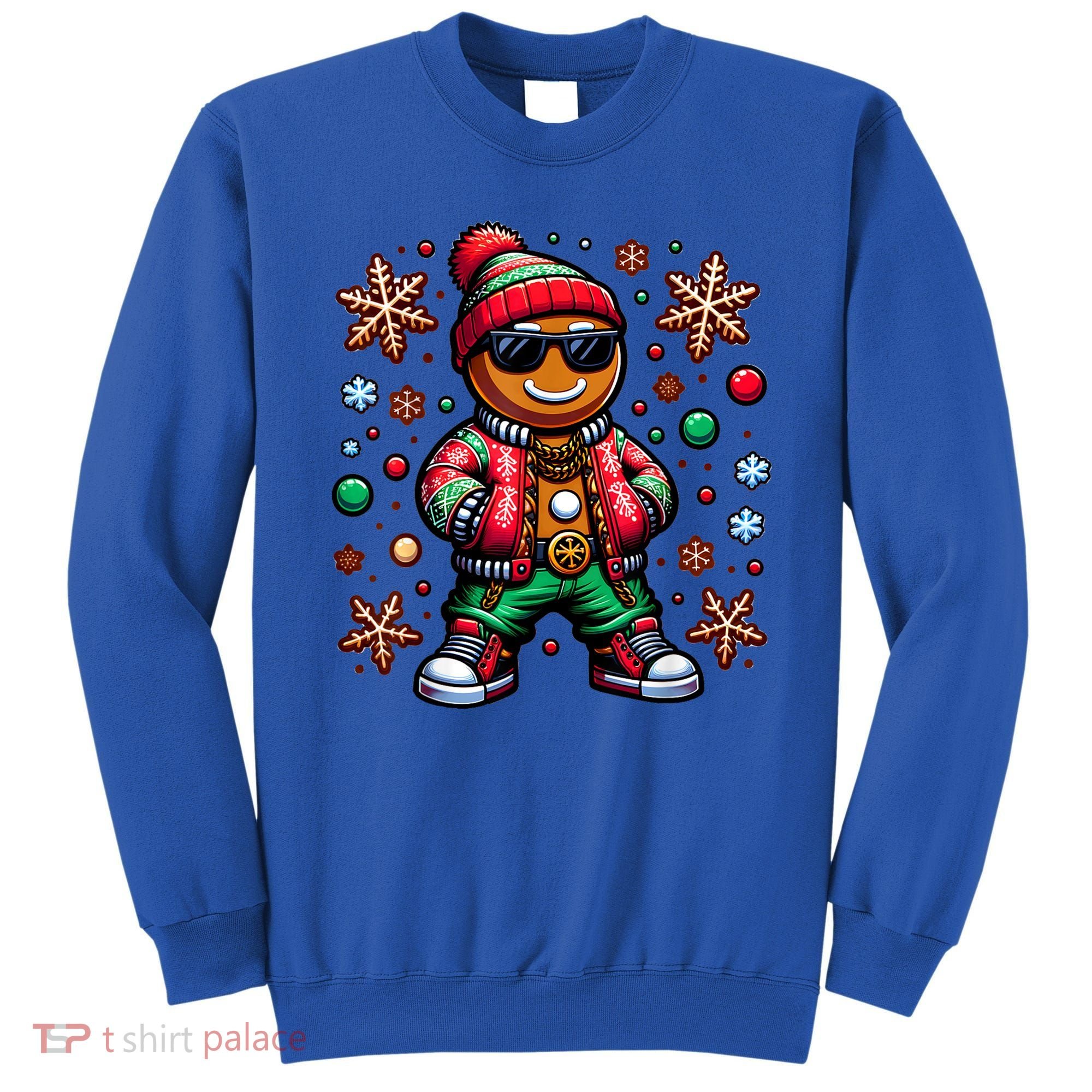 Hip Hop Gingerbread Man Xmas Funny Christmas Sweatshirt