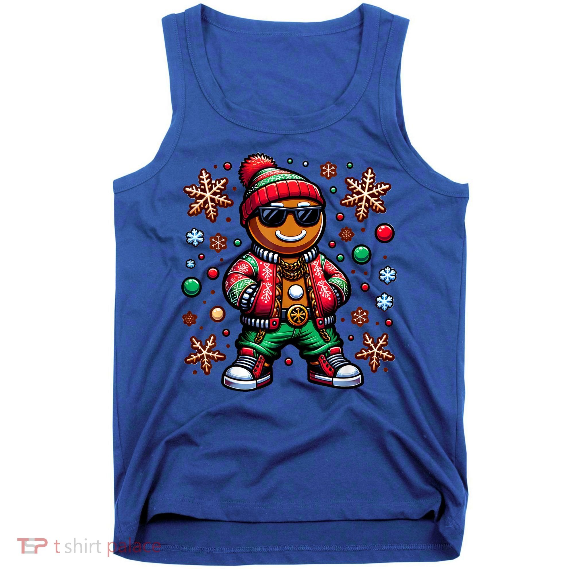 Hip Hop Gingerbread Man Xmas Funny Christmas Tank Top