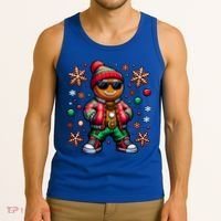 Hip Hop Gingerbread Man Xmas Funny Christmas Tank Top thumb 3