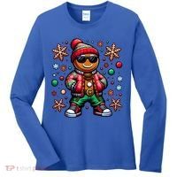 Hip Hop Gingerbread Man Xmas Funny Christmas Women's Long Sleeve Shirt thumb 0
