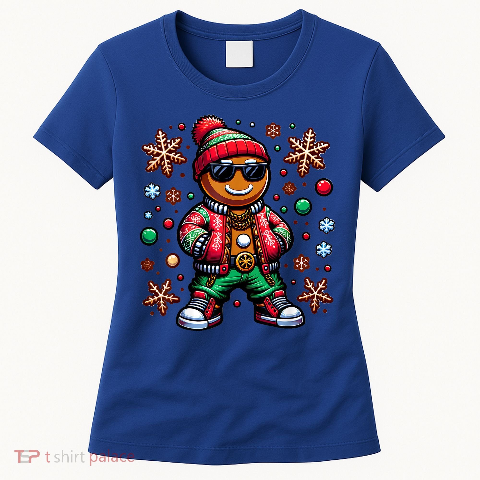 Hip Hop Gingerbread Man Xmas Funny Christmas Women's T-Shirt