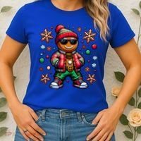 Hip Hop Gingerbread Man Xmas Funny Christmas Women's T-Shirt thumb 2