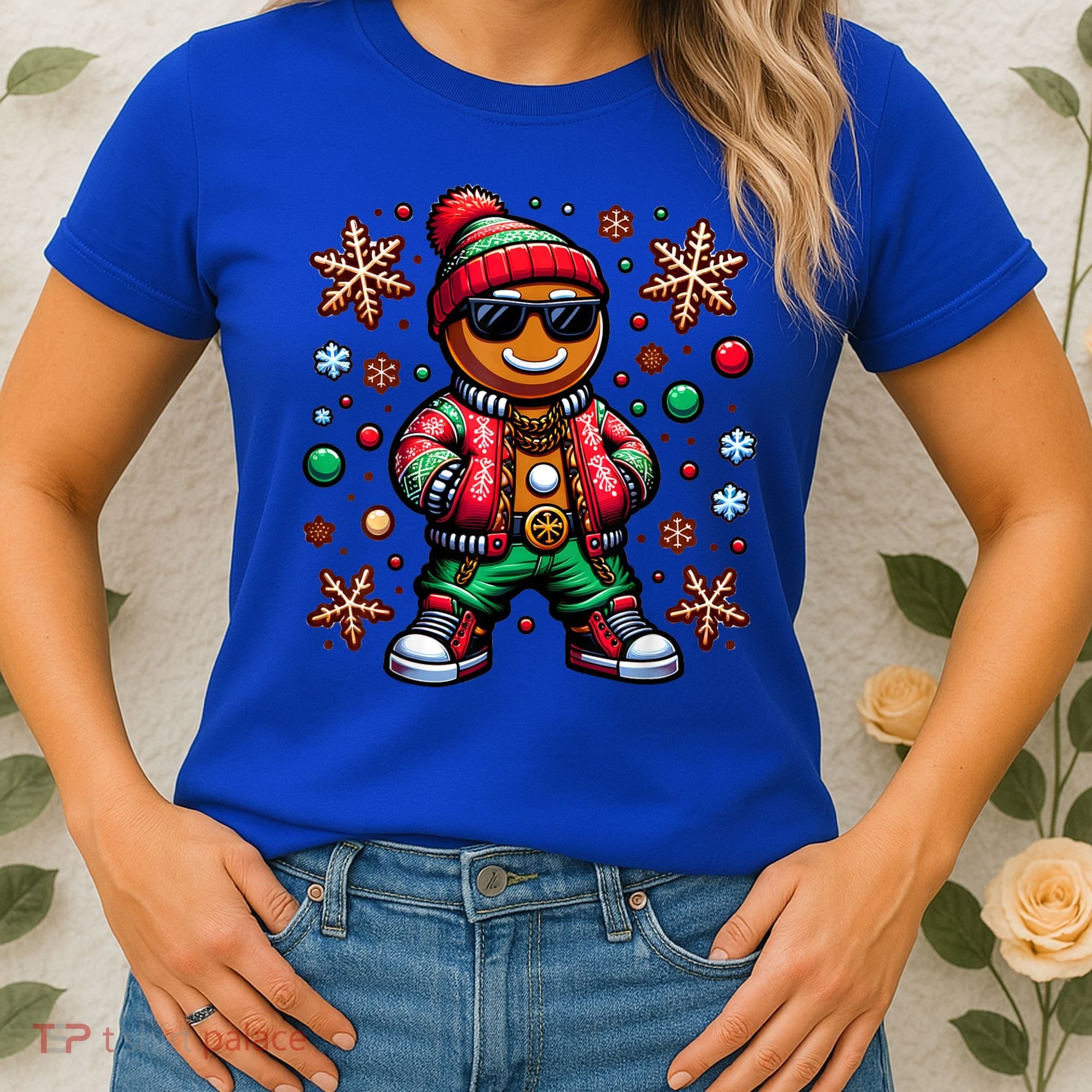 Hip Hop Gingerbread Man Xmas Funny Christmas Women's T-Shirt