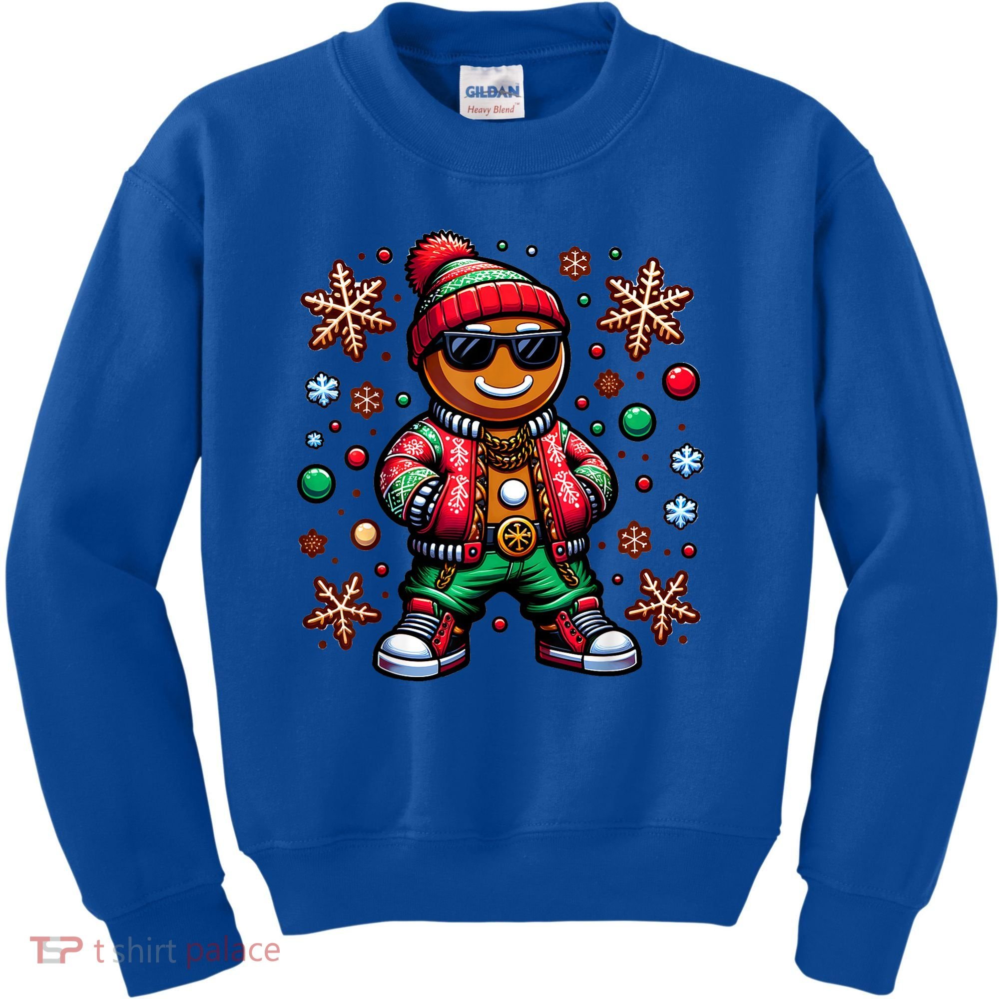 Hip Hop Gingerbread Man Xmas Funny Christmas Kids Sweatshirt