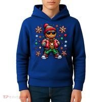 Hip Hop Gingerbread Man Xmas Funny Christmas Kids Hoodie thumb 4