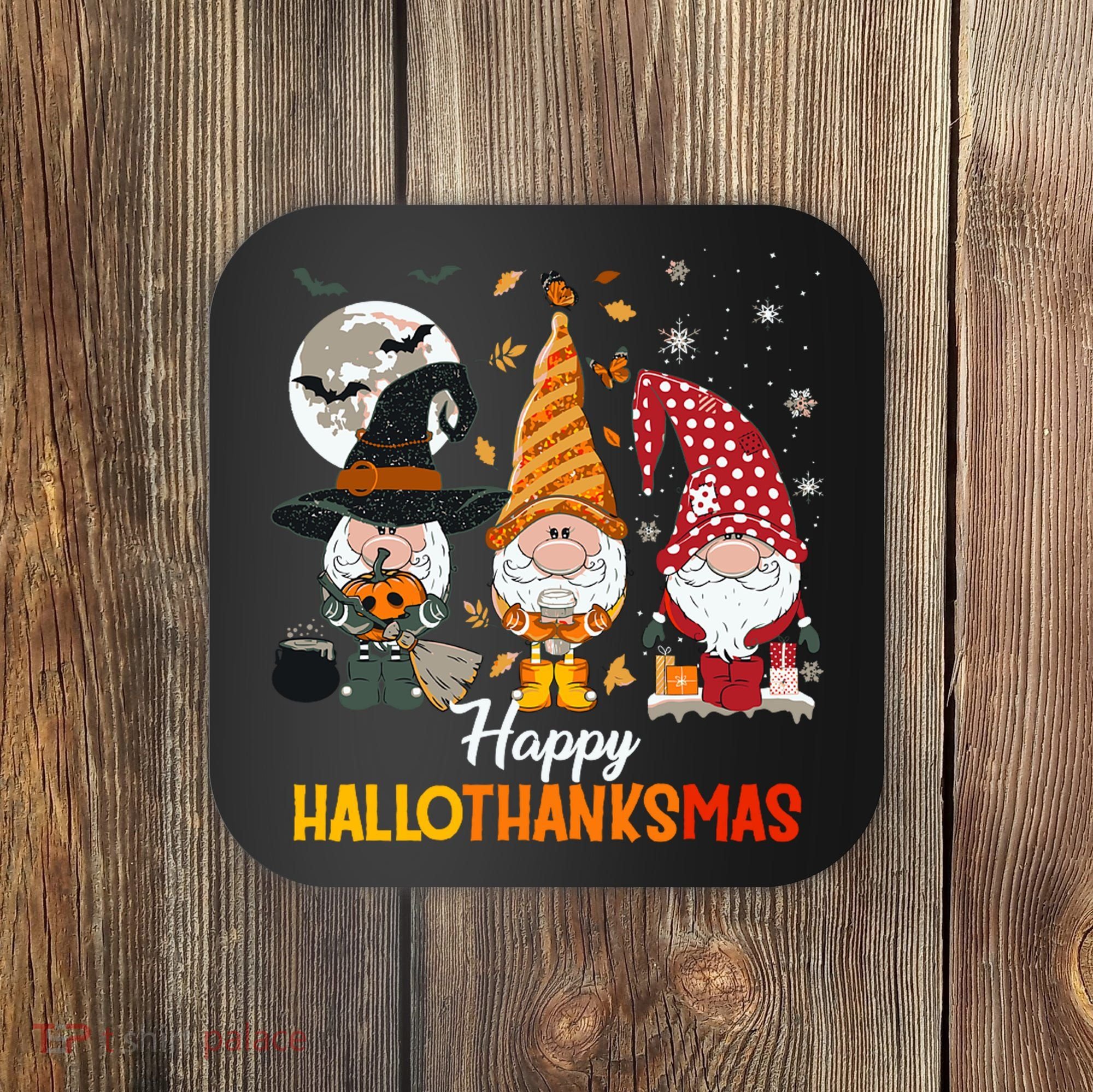 Happy Hallothanksmas Ghomes Coaster