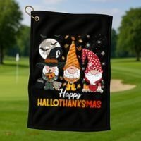 Happy Hallothanksmas Ghomes Golf Towel thumb 1