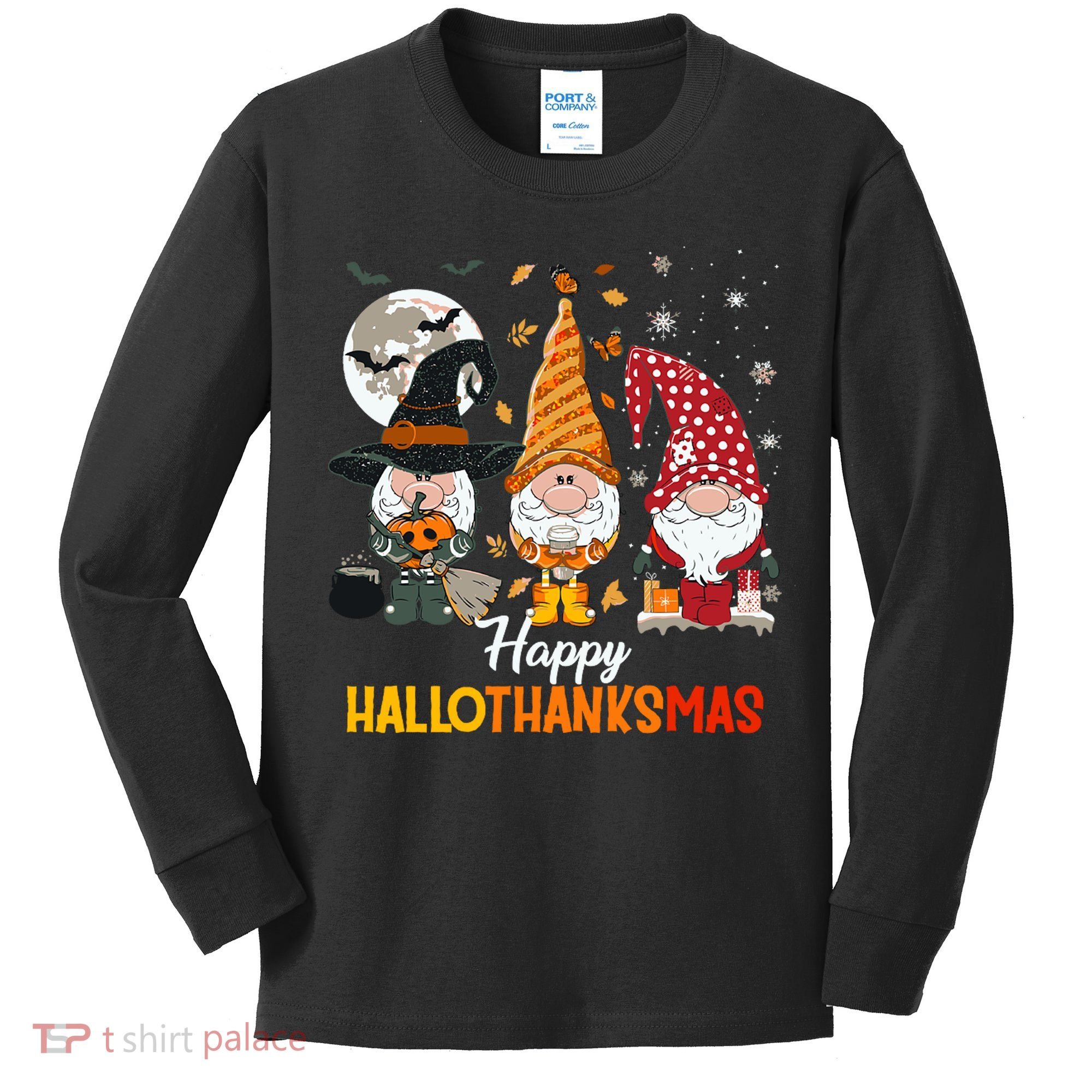 Happy Hallothanksmas Ghomes Kids Long Sleeve Shirt