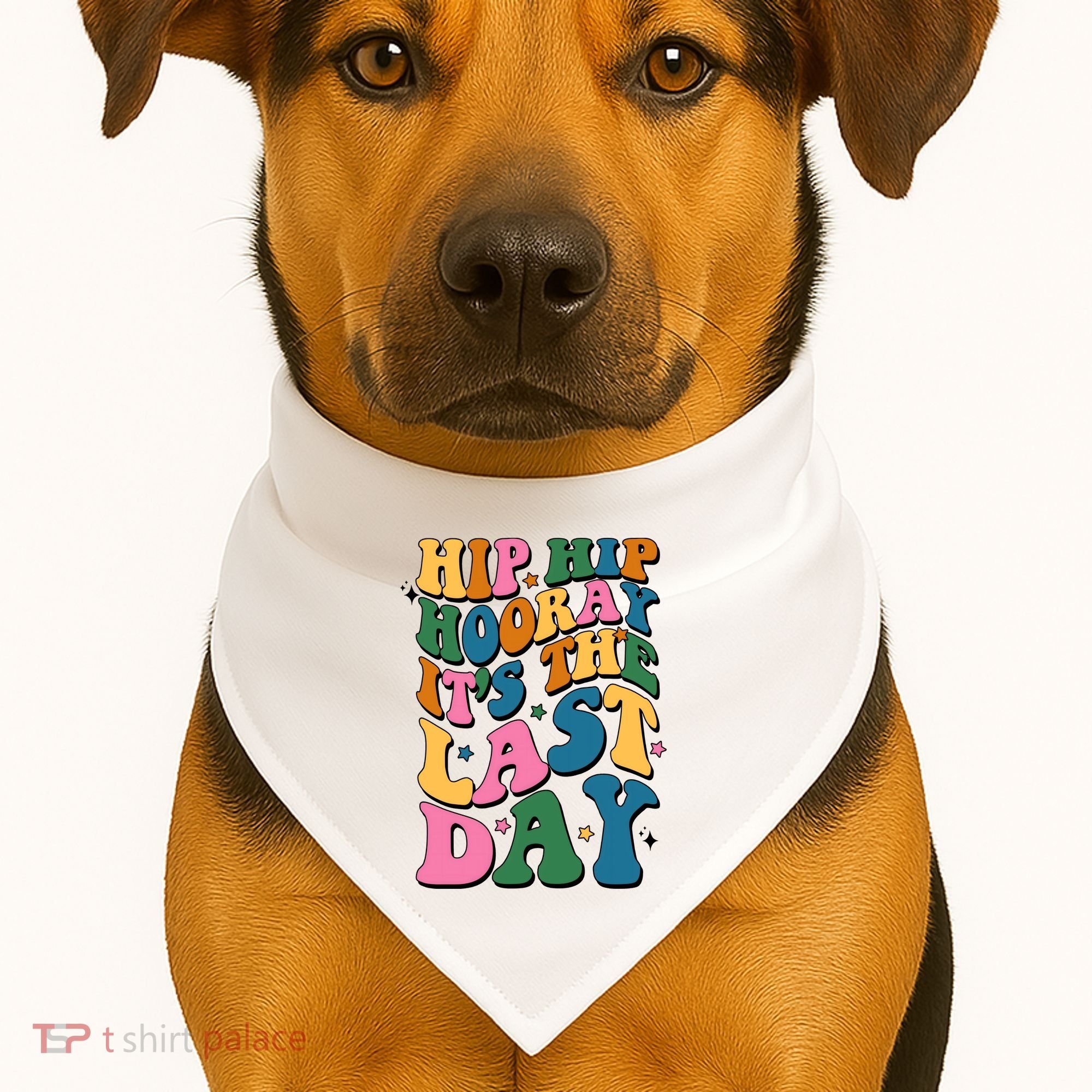 Hip Hip Hooray Its The Last Day Schools Out USA-Made Doggie Bandana