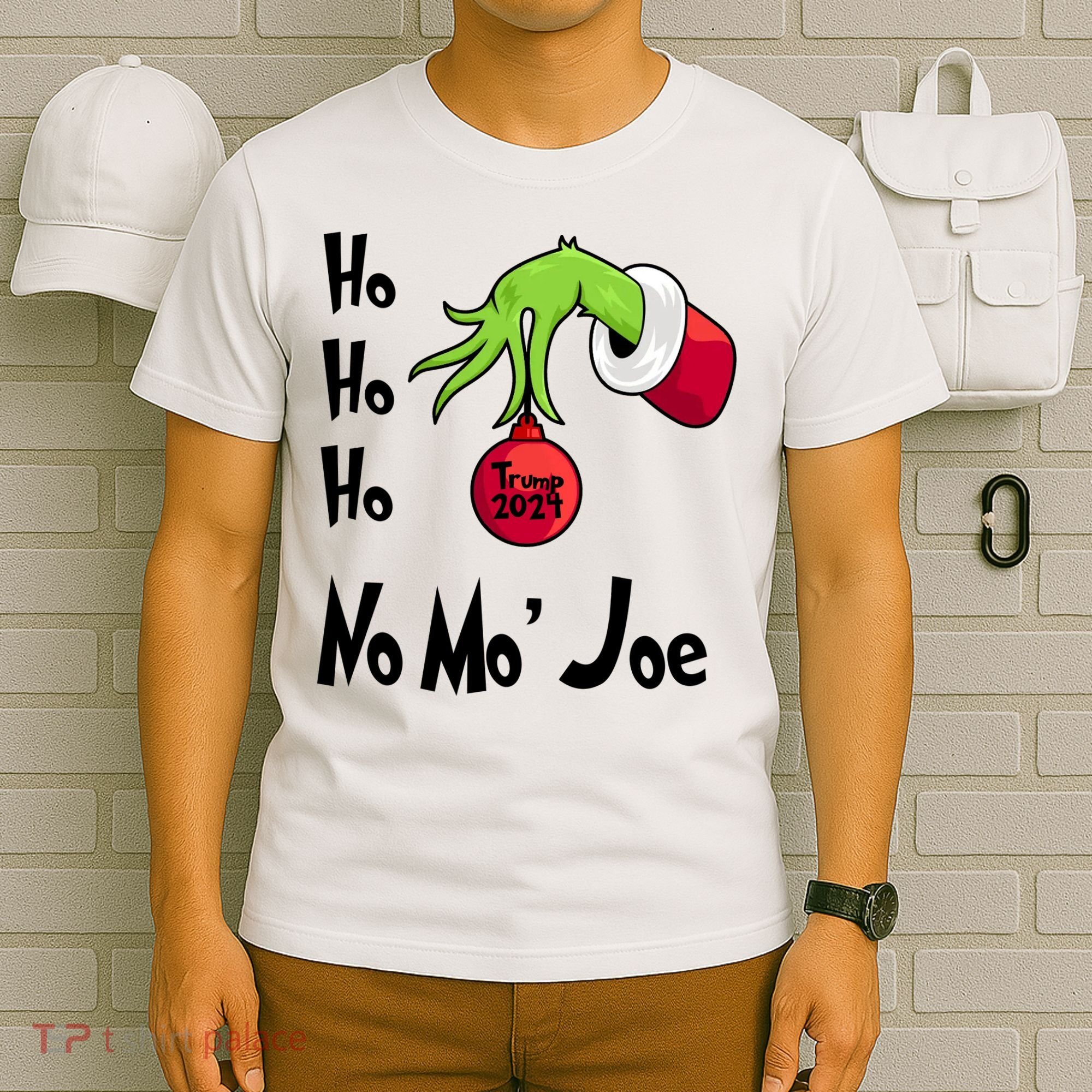 Ho Ho Ho No More Joe Trump 2024 Funny Christmas T-Shirt