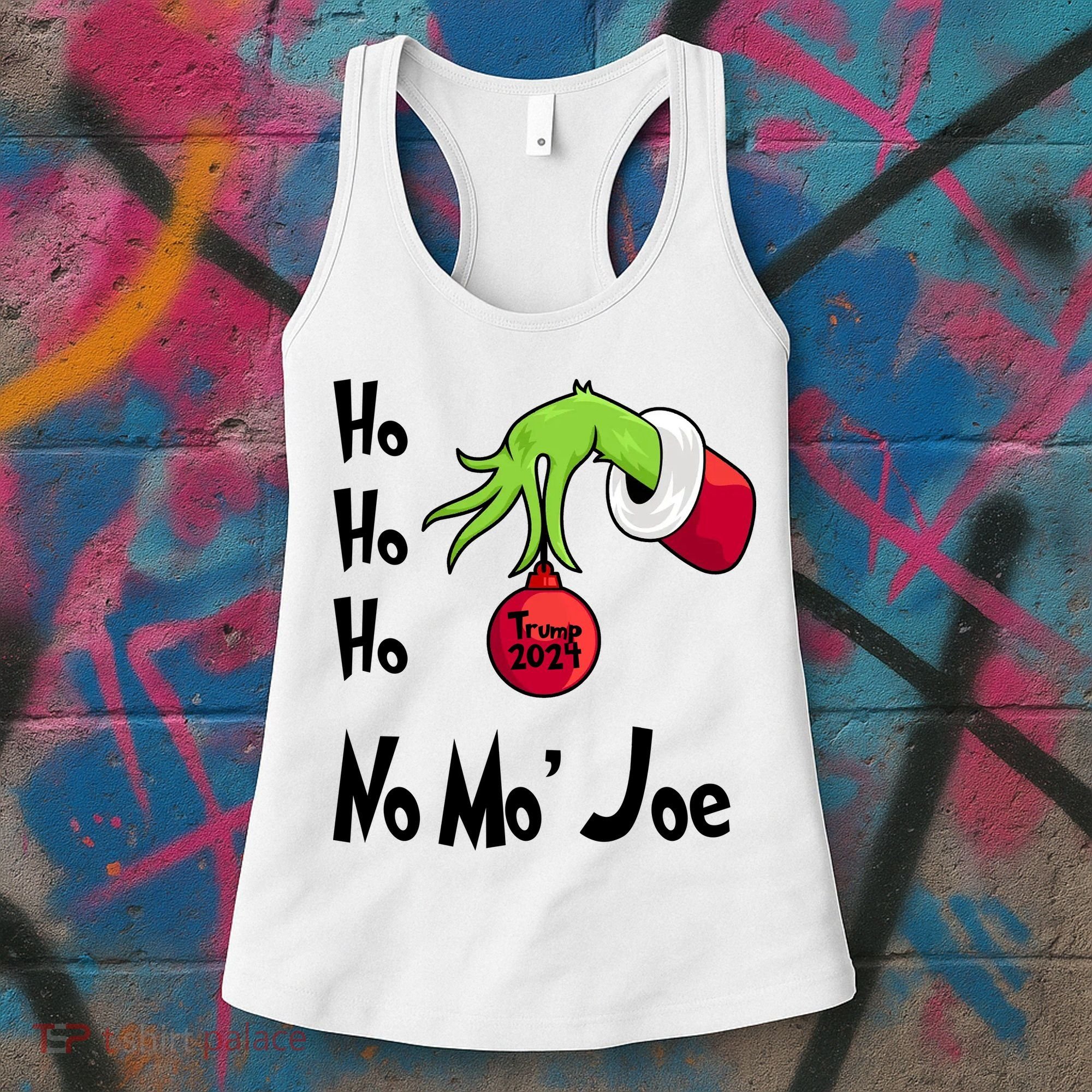 Ho Ho Ho No More Joe Trump 2024 Funny Christmas Women's Tank Top