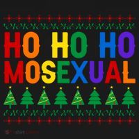 Ho Ho Homosexual Ugly Xmas Sweater Funny Lgbt Christmas Gift Women's Hoodie thumb 2