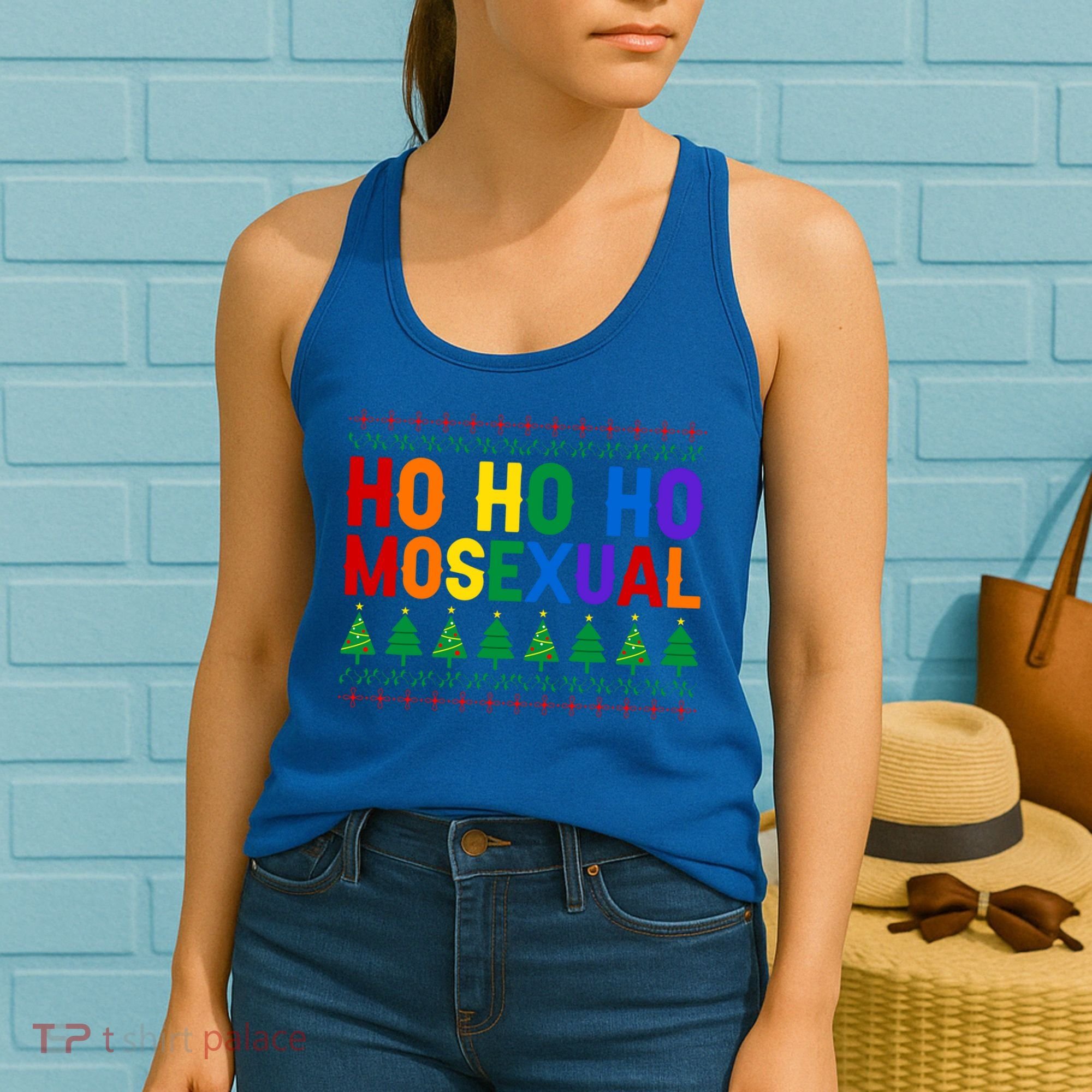 Ho Ho Homosexual Ugly Xmas Sweater Funny Lgbt Christmas Gift Women's Tank Top