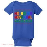 Ho Ho Homosexual Ugly Xmas Sweater Funny Lgbt Christmas Gift Baby Bodysuit thumb 0