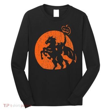 Halloween Headless Horseman Folklore Pumpkin JackOLantern Long Sleeve Shirt