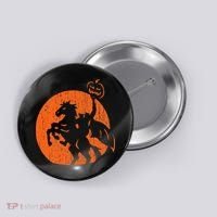 Halloween Headless Horseman Folklore Pumpkin JackOLantern Button thumb 0