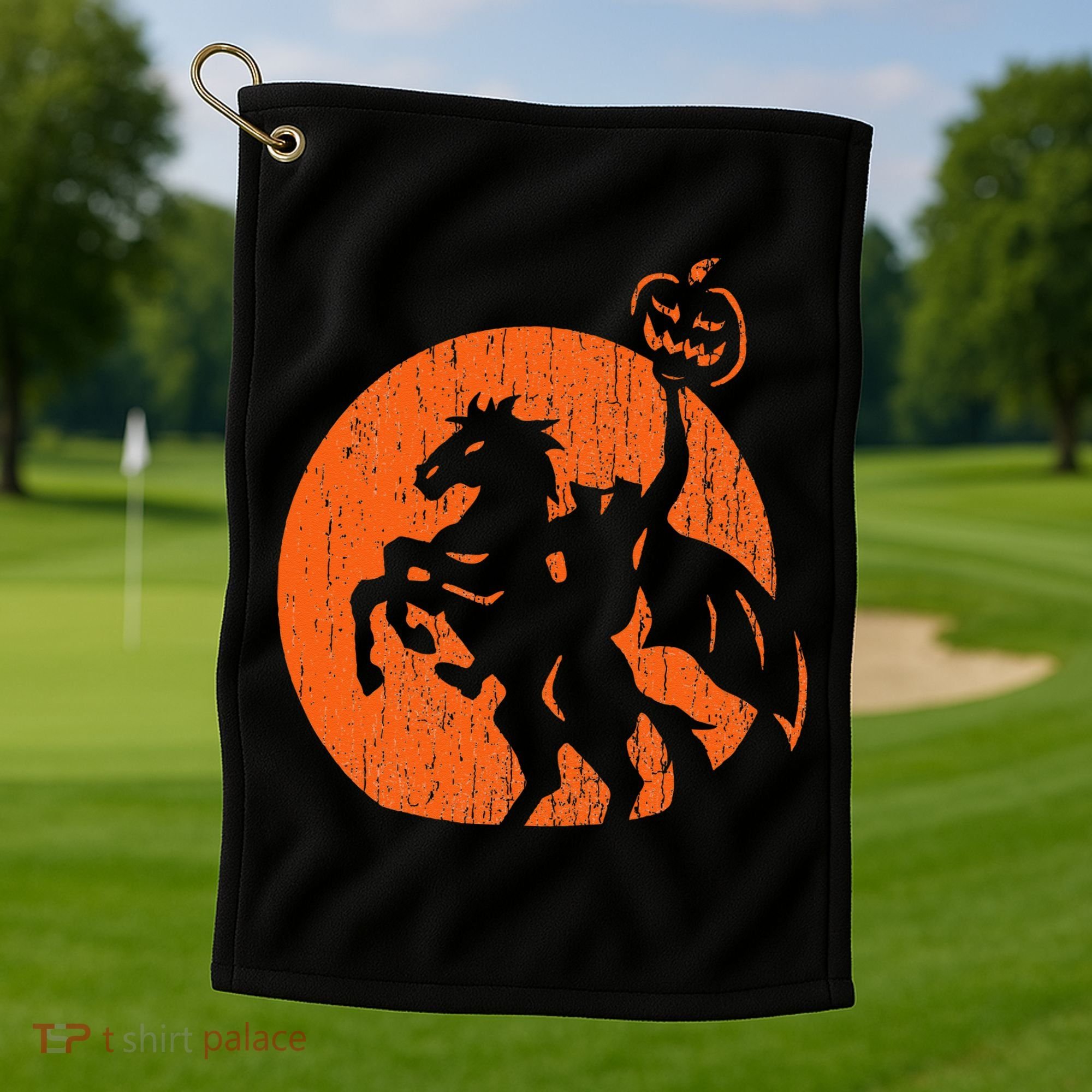 Halloween Headless Horseman Folklore Pumpkin JackOLantern Golf Towel