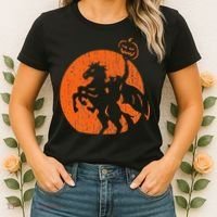 Halloween Headless Horseman Folklore Pumpkin JackOLantern Women's T-Shirt thumb 2