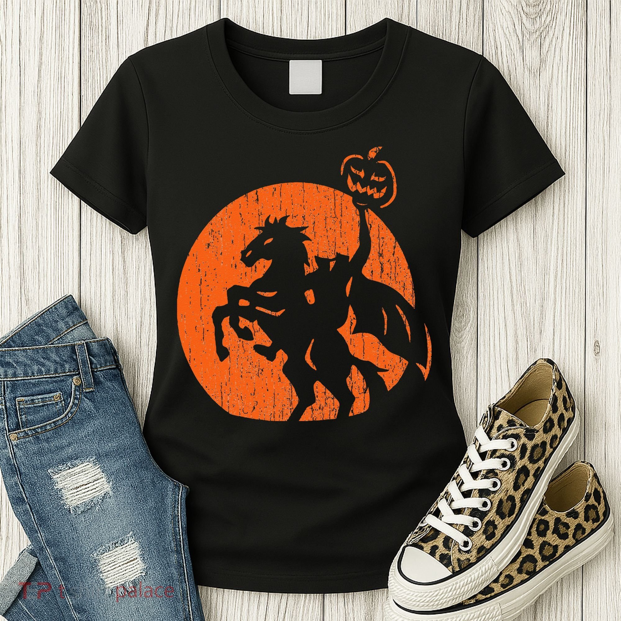 Halloween Headless Horseman Folklore Pumpkin JackOLantern Women's T-Shirt