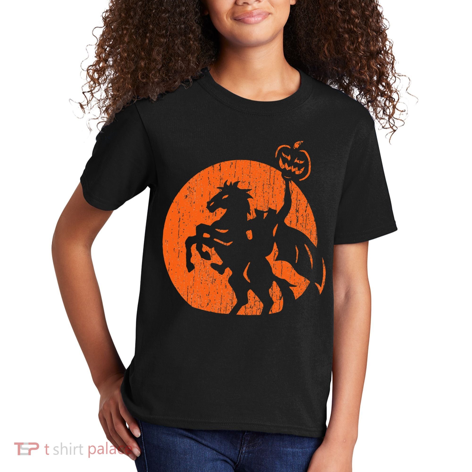 Halloween Headless Horseman Folklore Pumpkin JackOLantern Kids T-Shirt