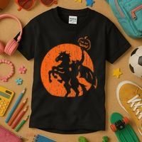 Halloween Headless Horseman Folklore Pumpkin JackOLantern Kids T-Shirt thumb 3