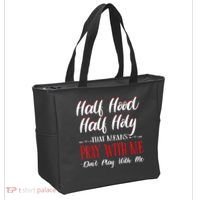 Half Hood Half Holy Pray With Me Dont Play With Me Tote Bag thumb 2