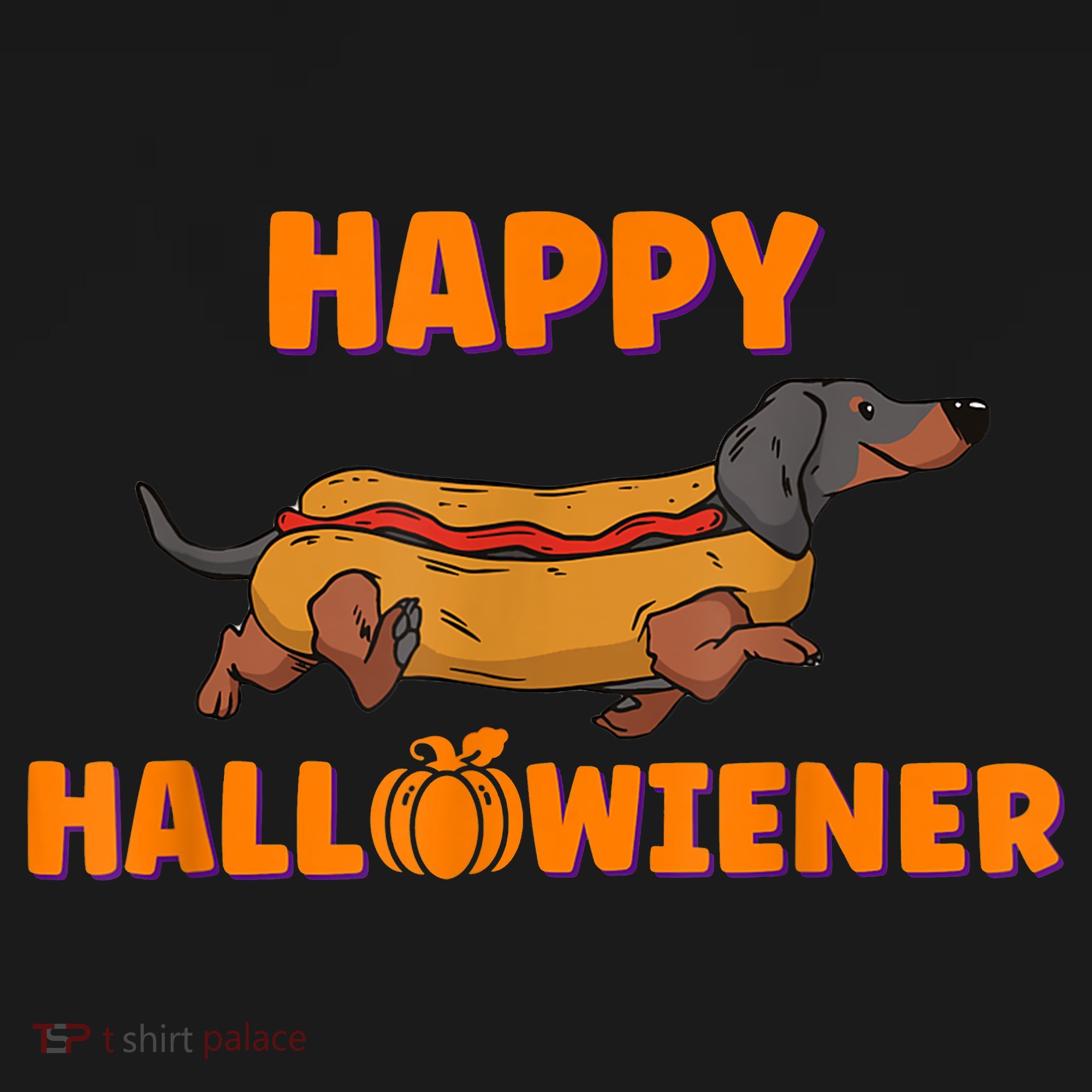 Happy Hallowiener Halloween Dachshund In Hot Dog Costume Tee Ornament
