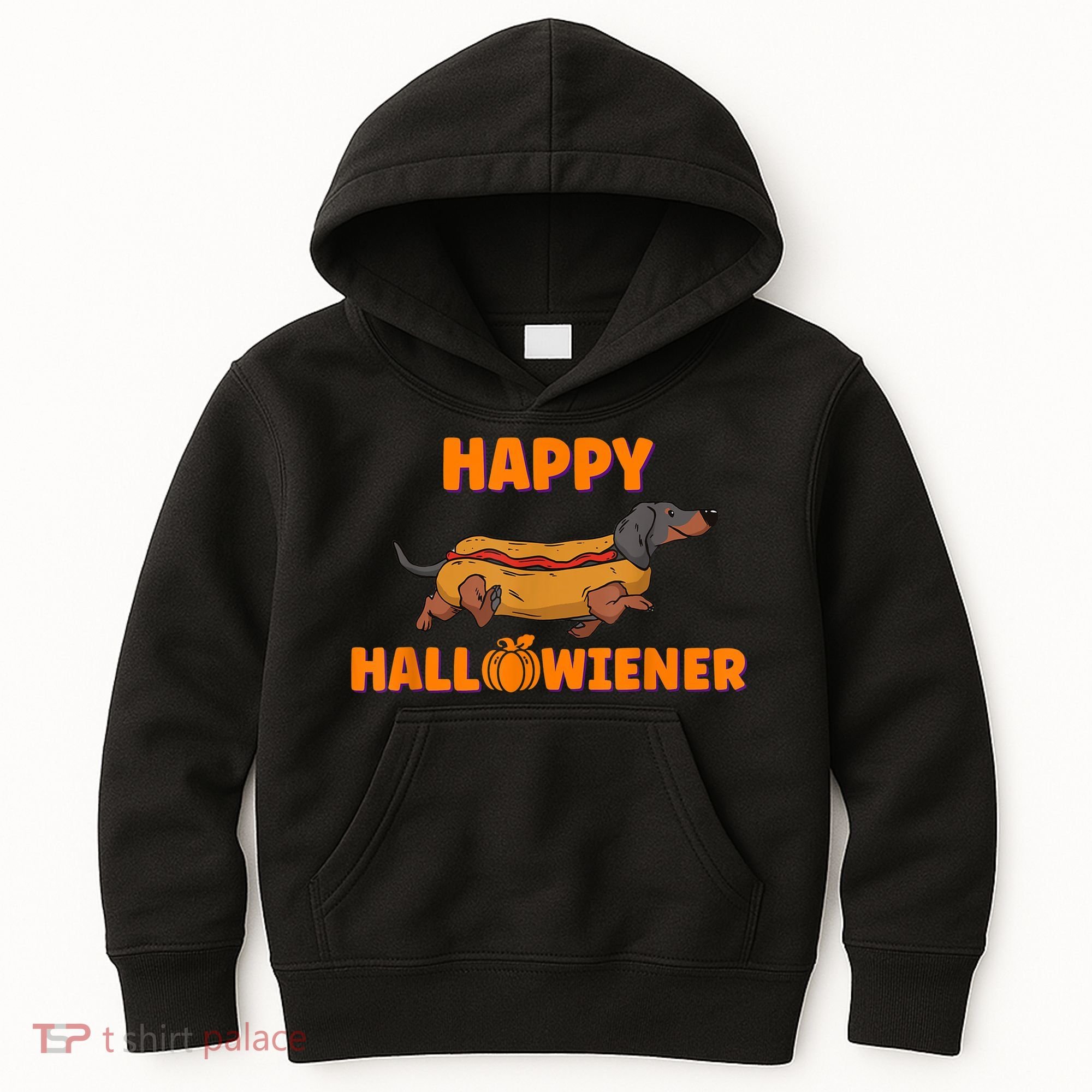 Happy Hallowiener Halloween Dachshund In Hot Dog Costume Tee Kids Hoodie