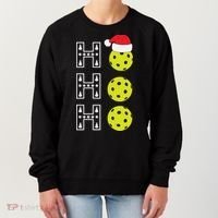 Ho Ho Ho Pickleball Christmas Santa Hat Holiday Women's Sweatshirt thumb 0