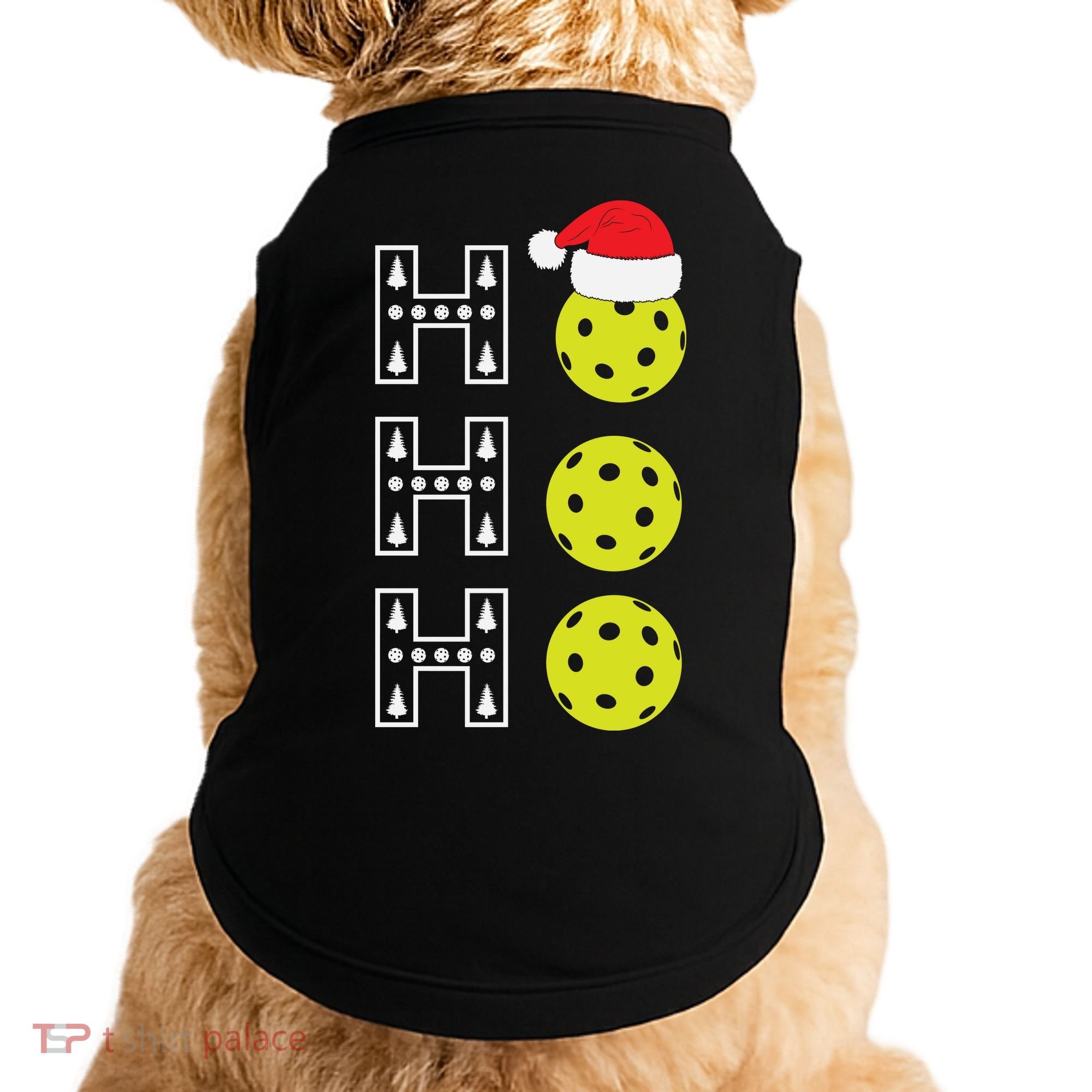 Ho Ho Ho Pickleball Christmas Santa Hat Holiday Doggie Tank