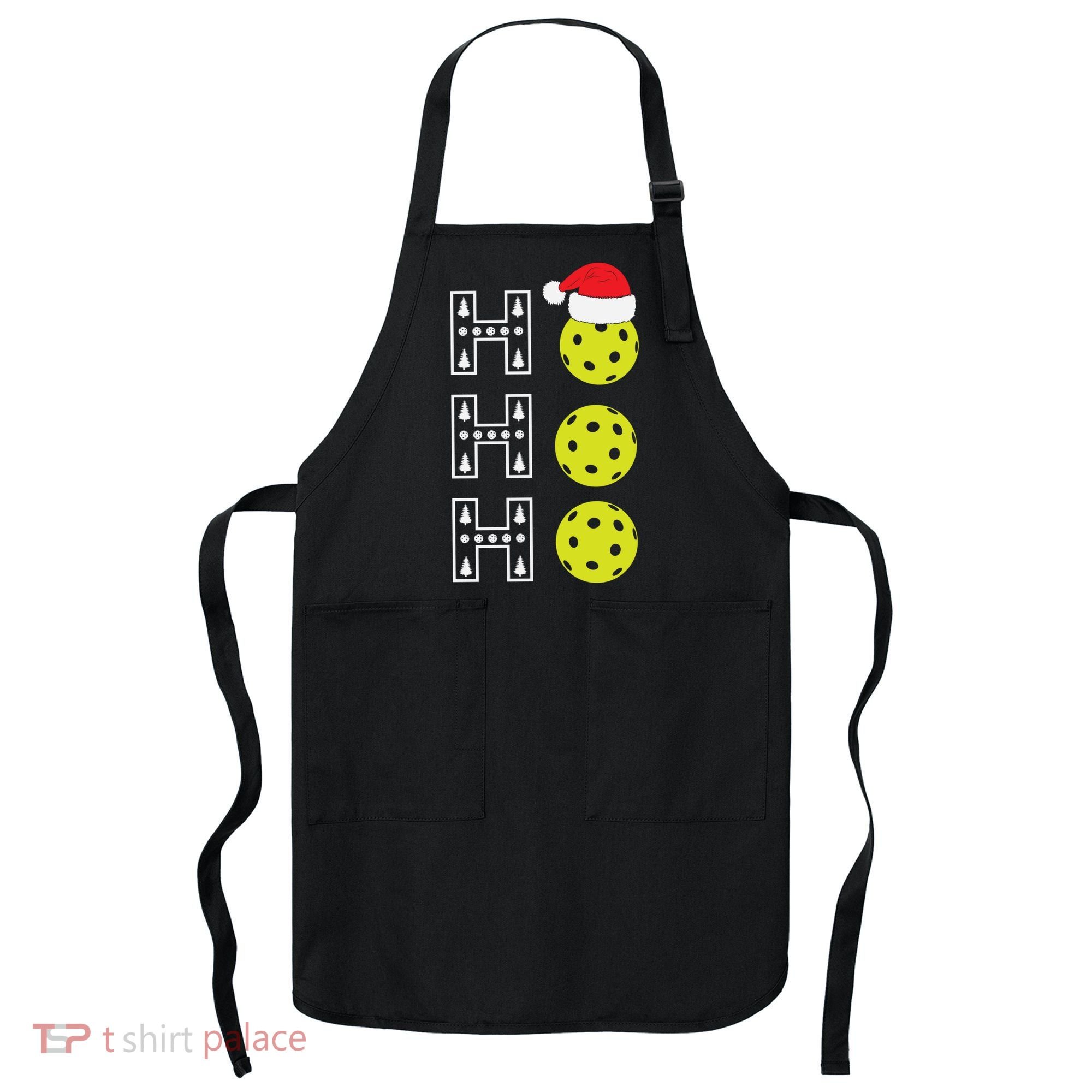Ho Ho Ho Pickleball Christmas Santa Hat Holiday Apron