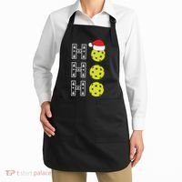 Ho Ho Ho Pickleball Christmas Santa Hat Holiday Apron thumb 2