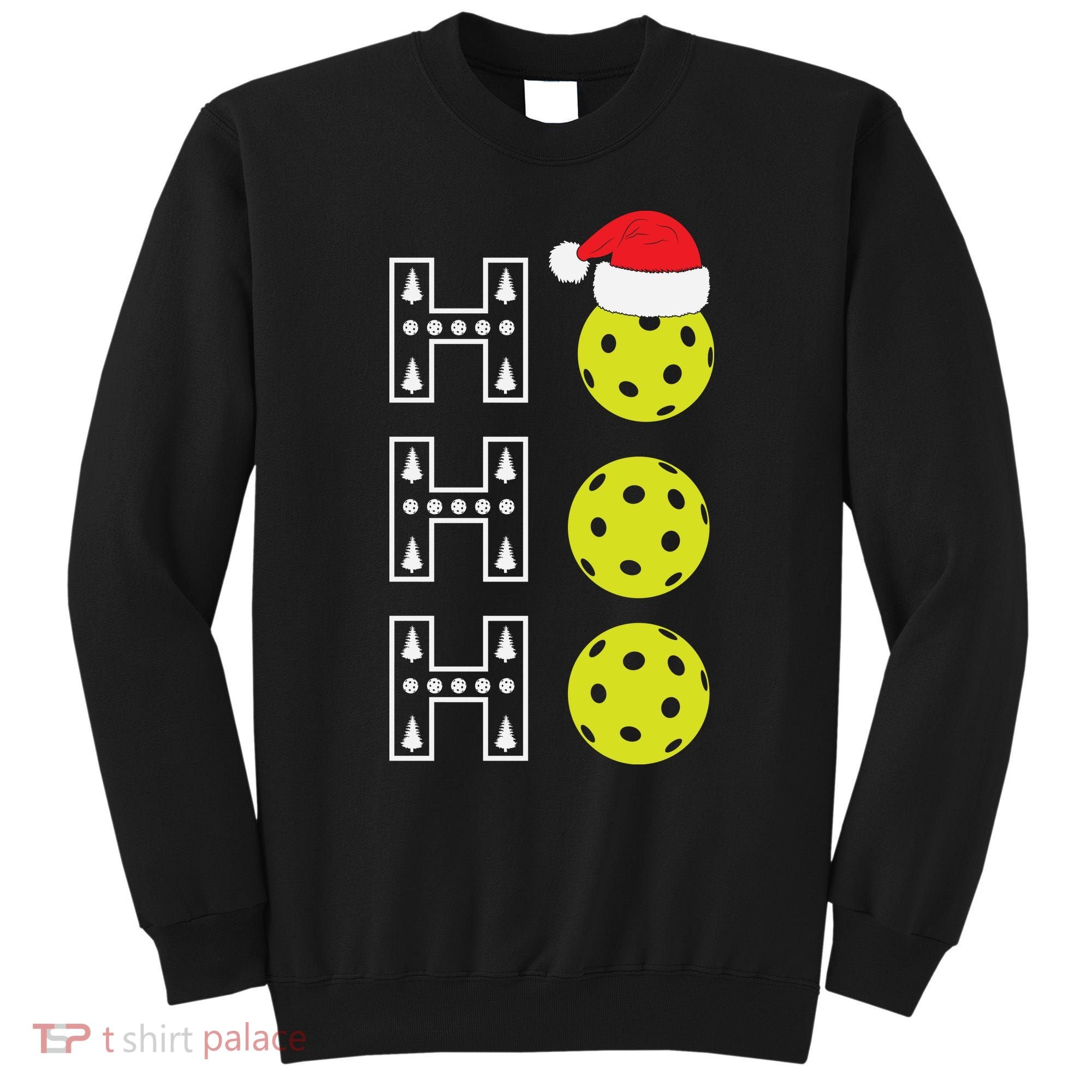 Ho Ho Ho Pickleball Christmas Santa Hat Holiday Sweatshirt