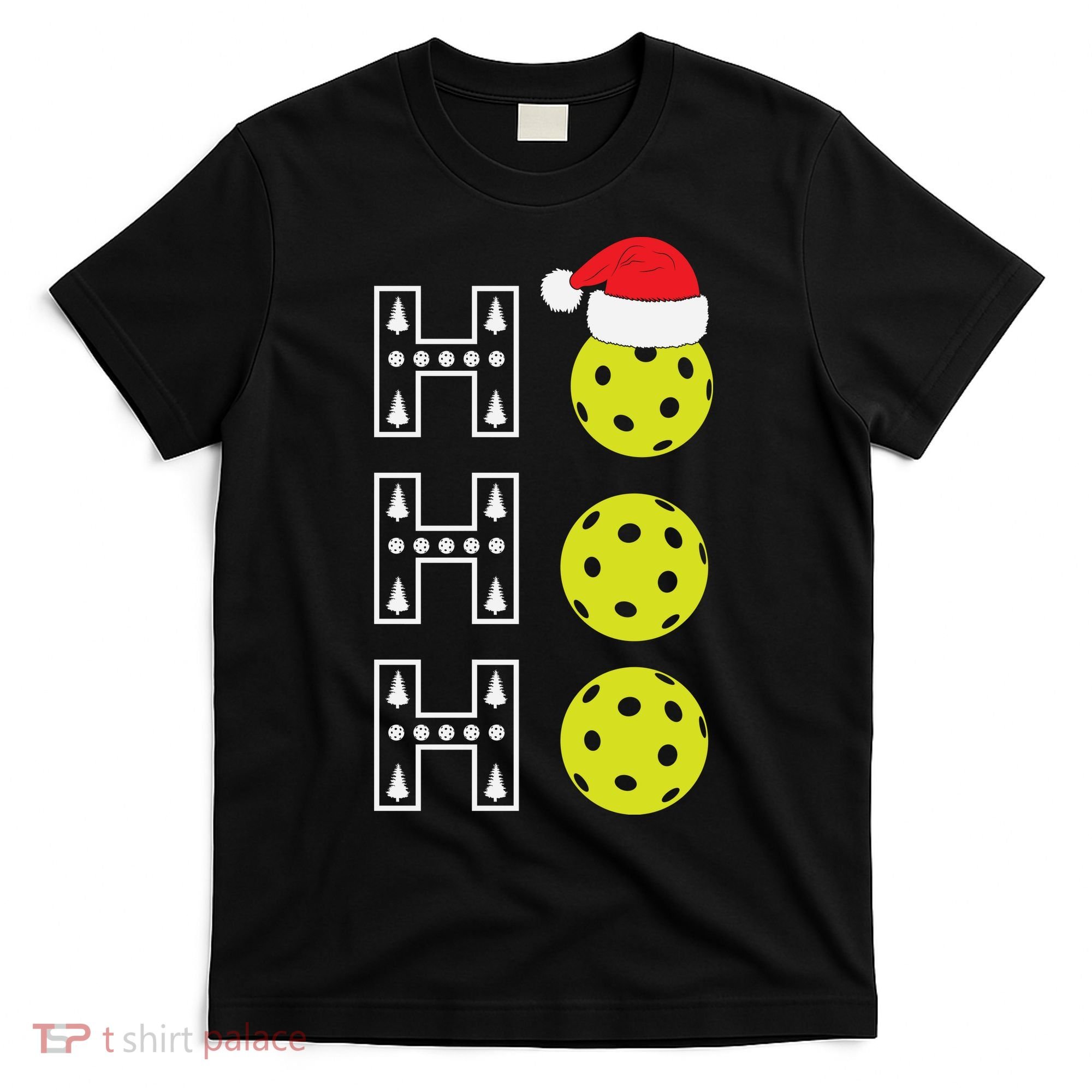 Ho Ho Ho Pickleball Christmas Santa Hat Holiday T-Shirt