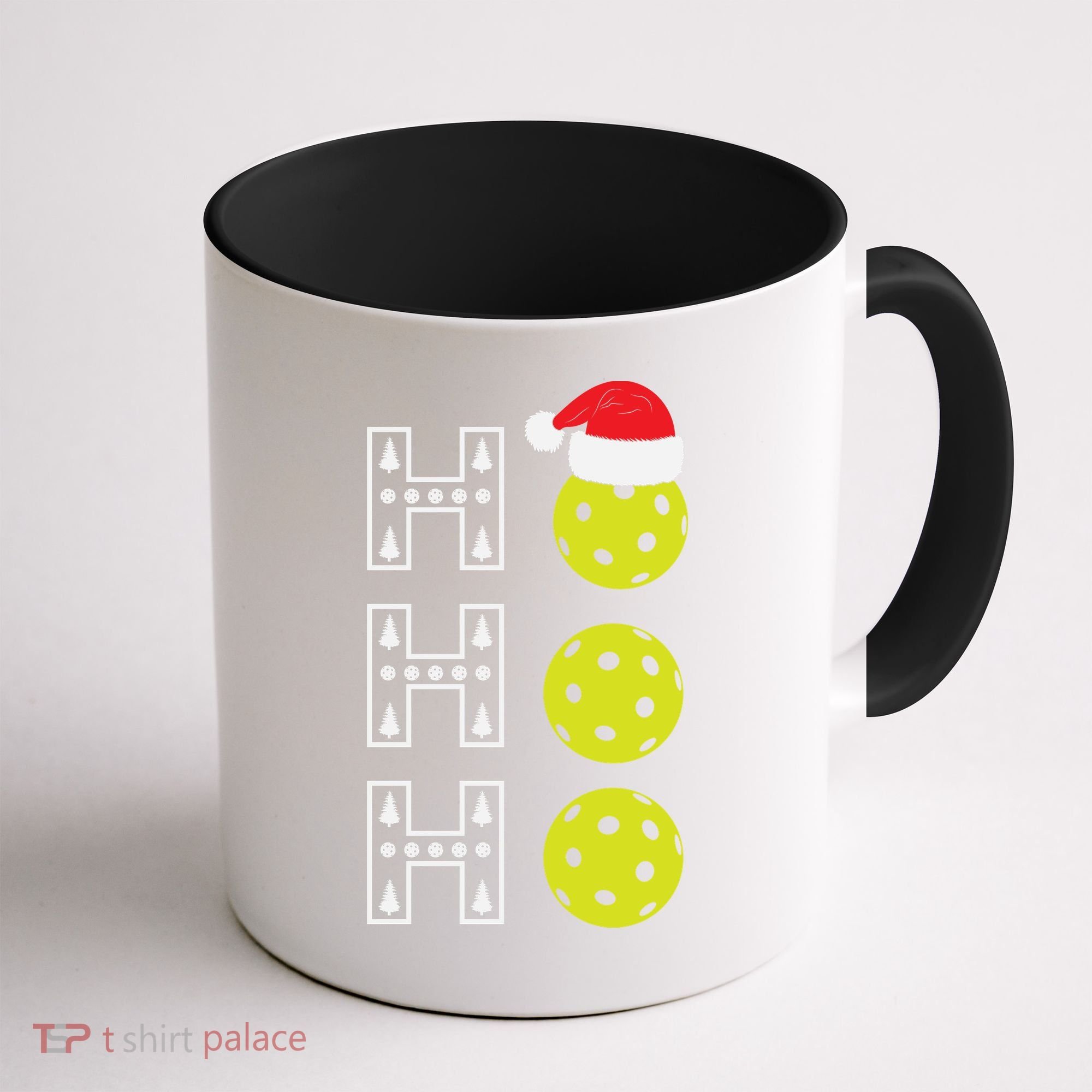 Ho Ho Ho Pickleball Christmas Santa Hat Holiday Coffee Mug