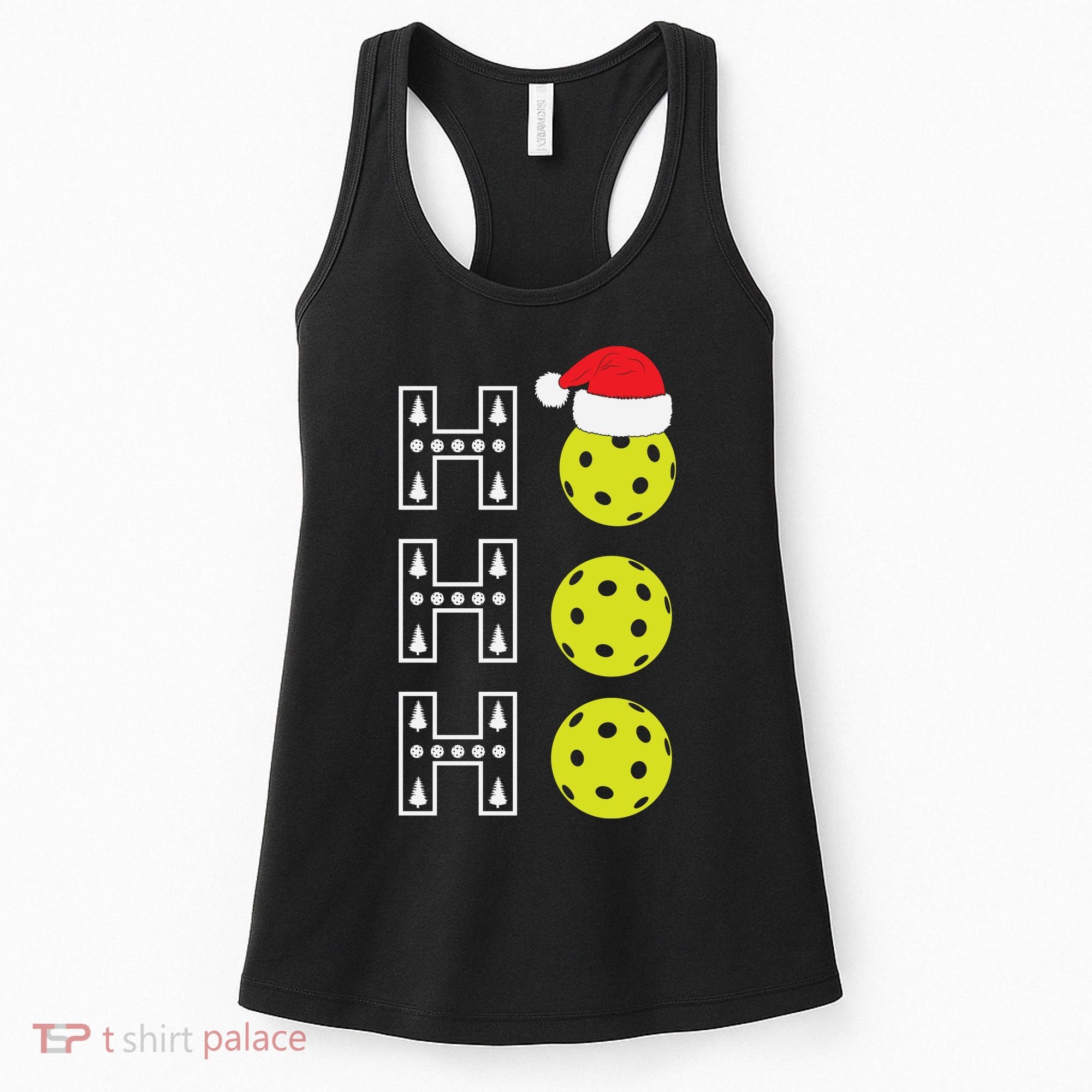 Ho Ho Ho Pickleball Christmas Santa Hat Holiday Women's Tank Top