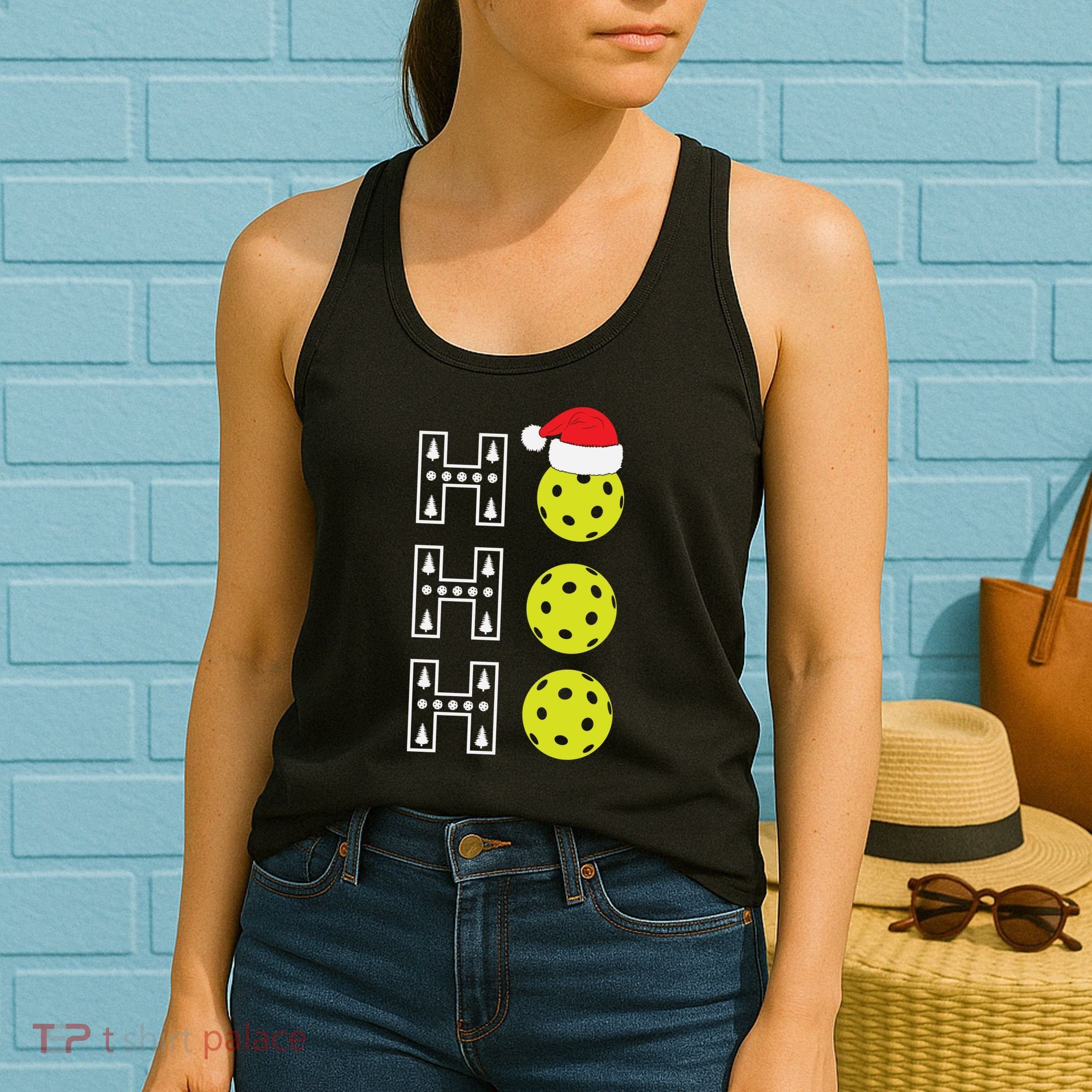 Ho Ho Ho Pickleball Christmas Santa Hat Holiday Women's Tank Top