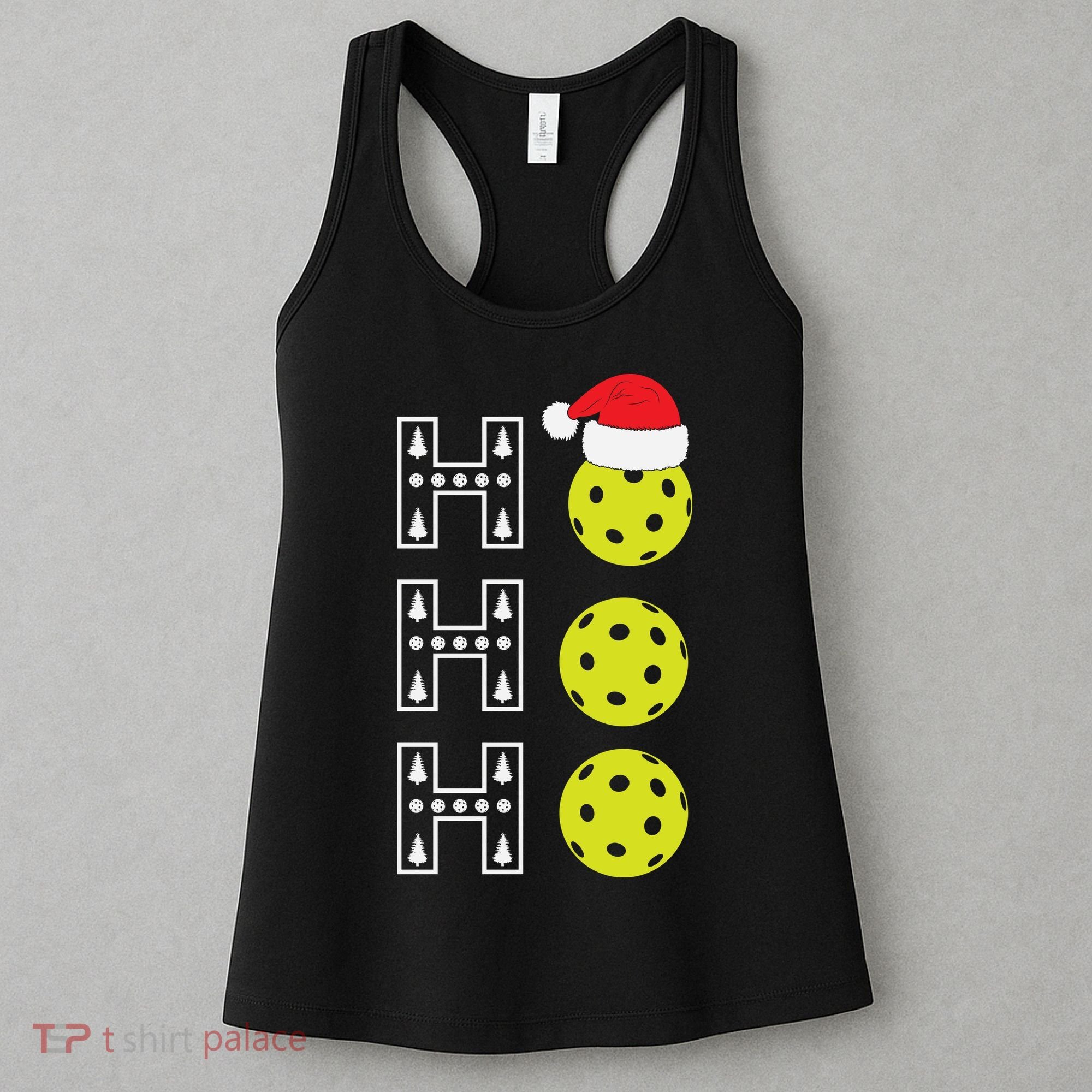 Ho Ho Ho Pickleball Christmas Santa Hat Holiday Women's Tank Top