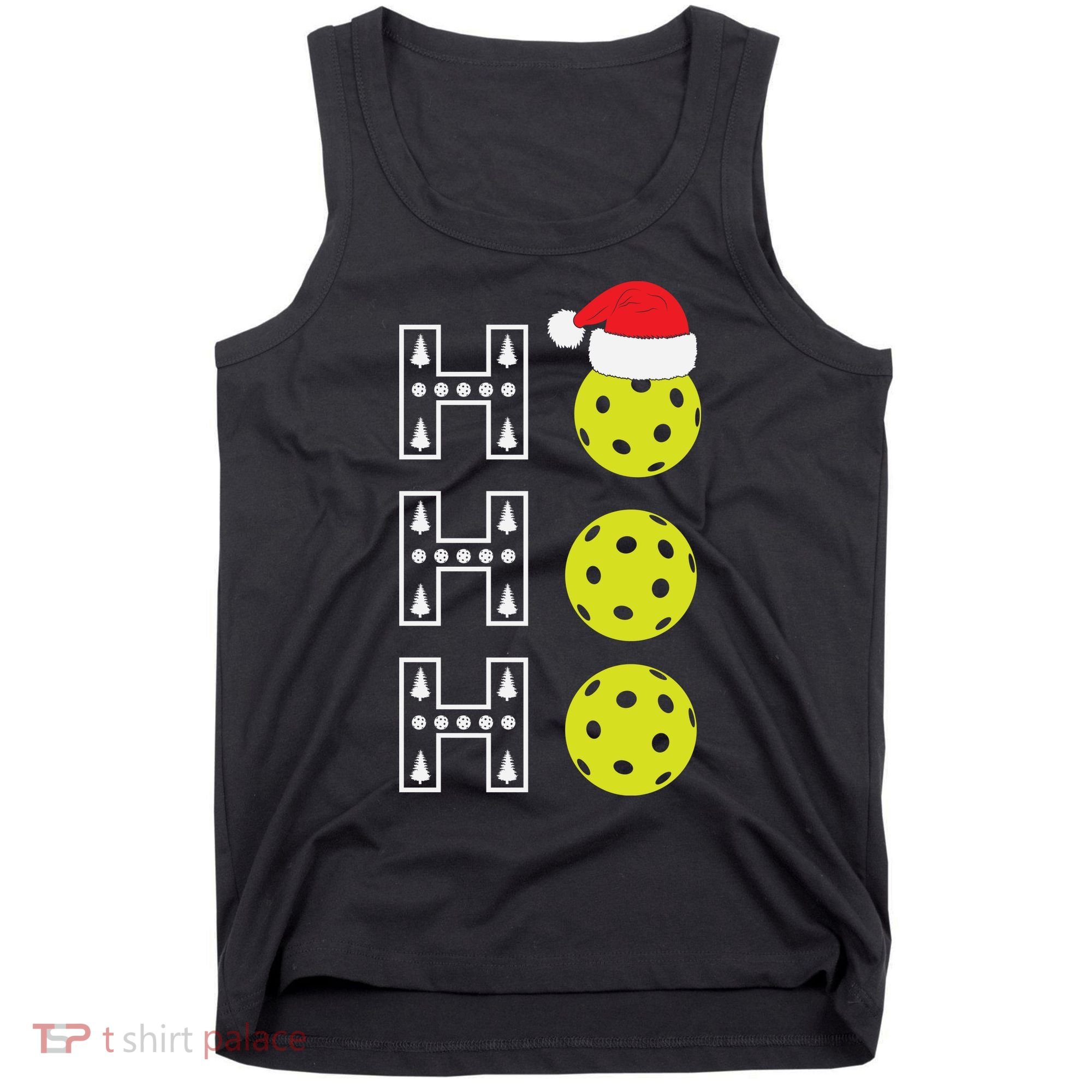 Ho Ho Ho Pickleball Christmas Santa Hat Holiday Tank Top