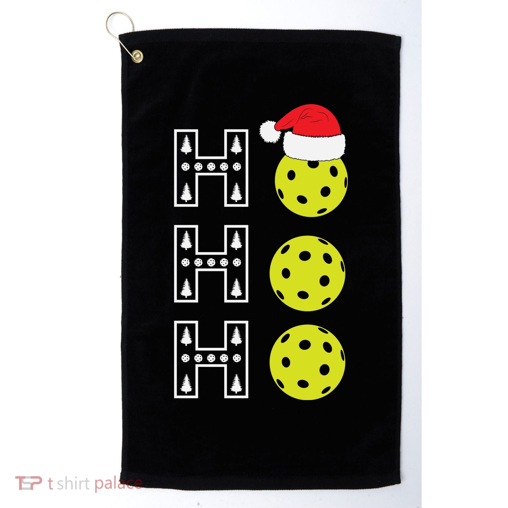 Ho Ho Ho Pickleball Christmas Santa Hat Holiday Golf Towel