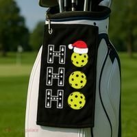 Ho Ho Ho Pickleball Christmas Santa Hat Holiday Golf Towel thumb 2
