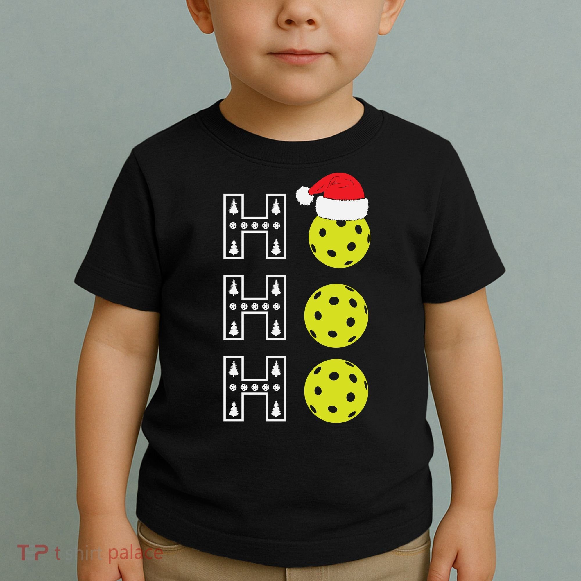 Ho Ho Ho Pickleball Christmas Santa Hat Holiday Toddler T-Shirt