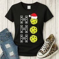 Ho Ho Ho Pickleball Christmas Santa Hat Holiday Women's T-Shirt thumb 3