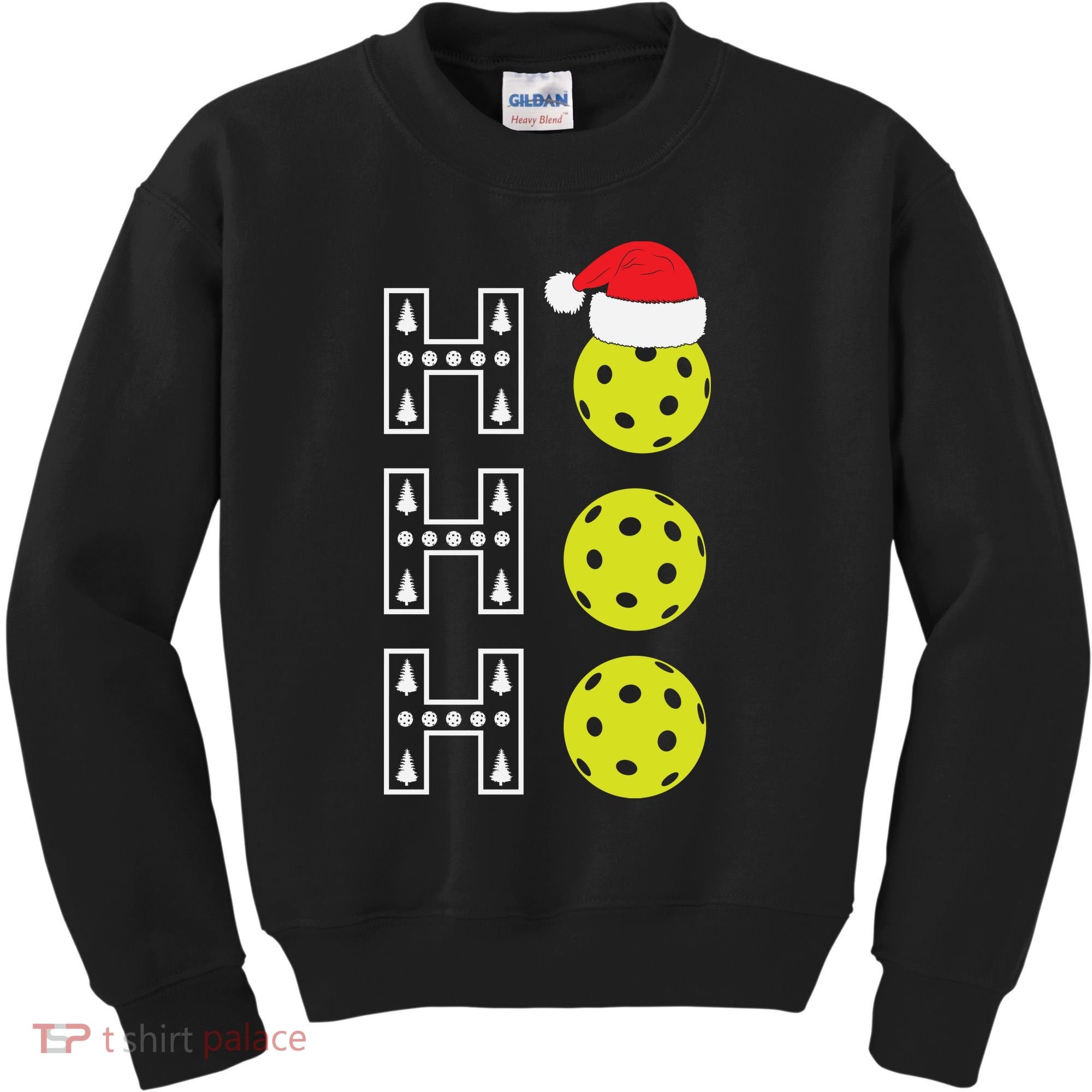Ho Ho Ho Pickleball Christmas Santa Hat Holiday Kids Sweatshirt
